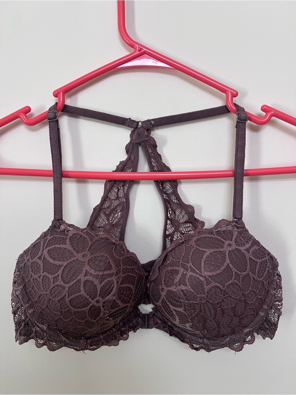 Victoria's Secret Lace Racerback Bra - Dark Brown